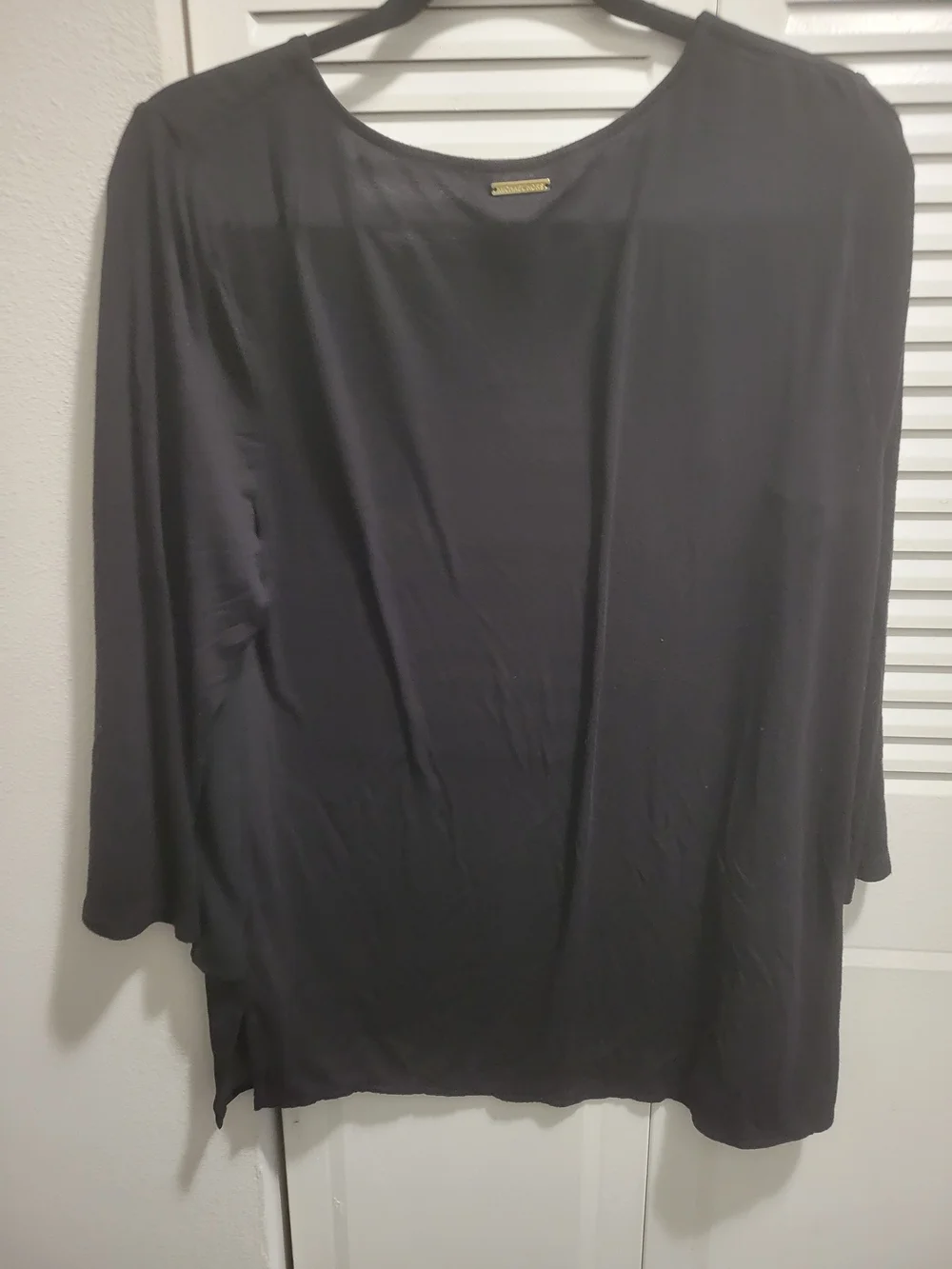 Michael Kors Black V-Neck Long Sleeve Blouse